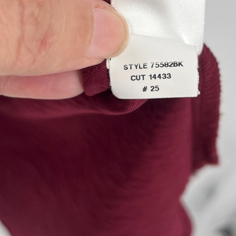 Sandra Darren Burgundy Shirt Dress Sz 14 New Preppy Fall Minimalist Office Chic - Picture 10 of 12